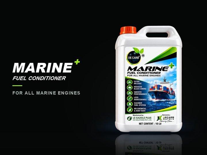 DeCarb Marine Plus fuel conditioner, available in 5 L · 10 L · 20 L packs