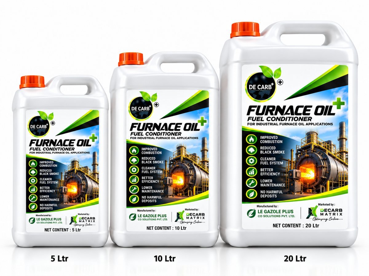 DeCarb Furnace Oil Plus packs: 5 L · 10 L · 20 L