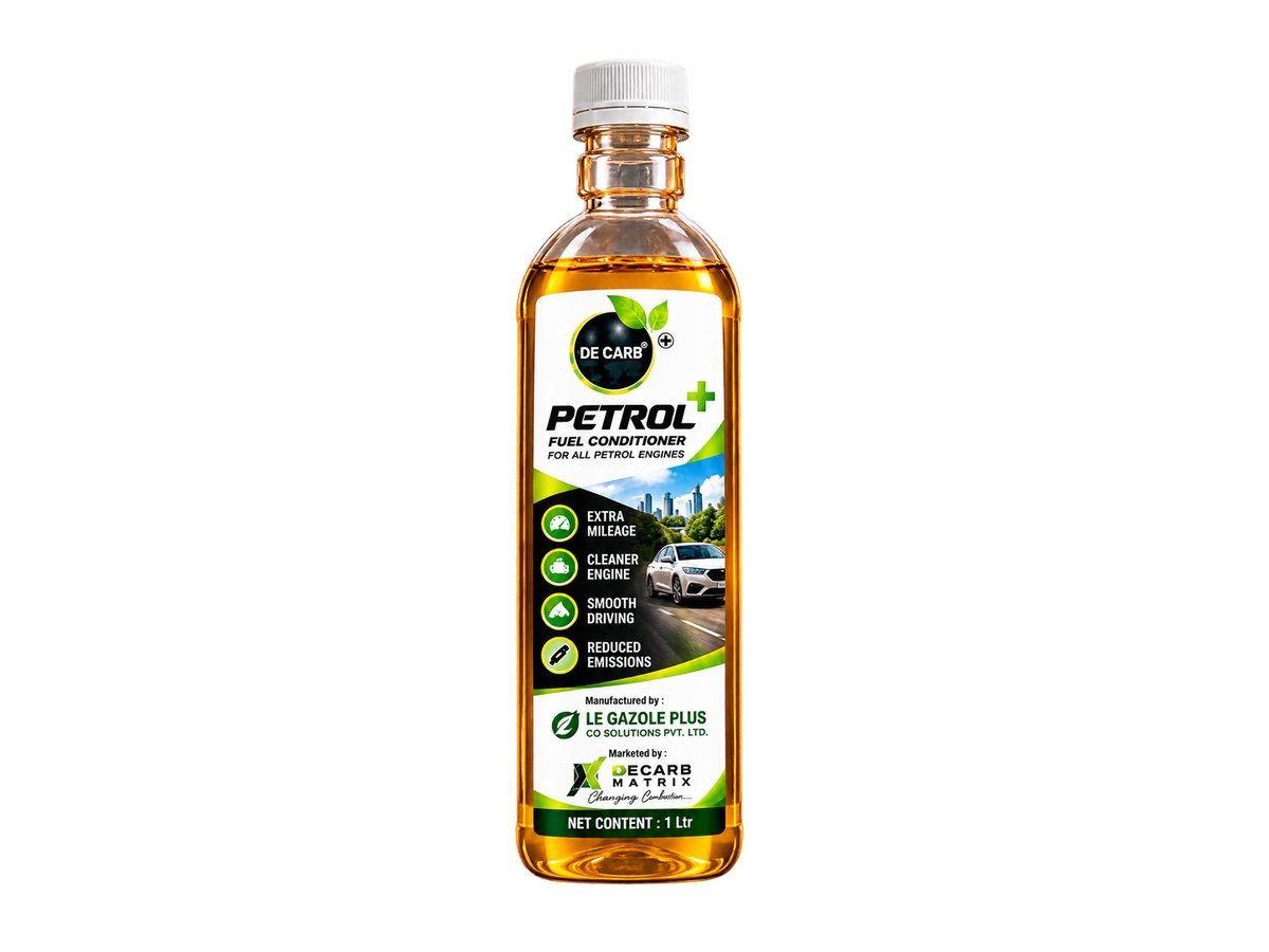 DeCarb Petrol Plus single pack, label view